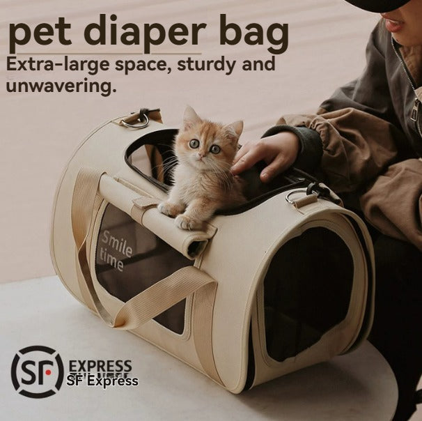 Smile Time Portable Lightweight Pet Carrier Backpack – High-Capacity Bag for Cats and Dogs