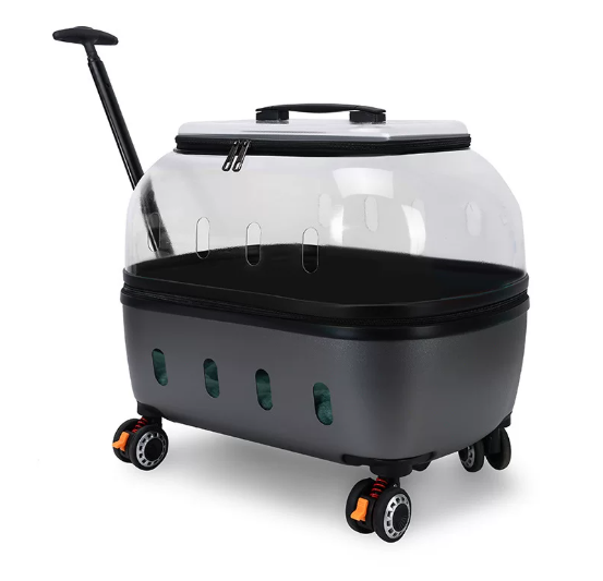 Portable High-Capacity Rolling Pet Carrier for Cats and Small Dogs