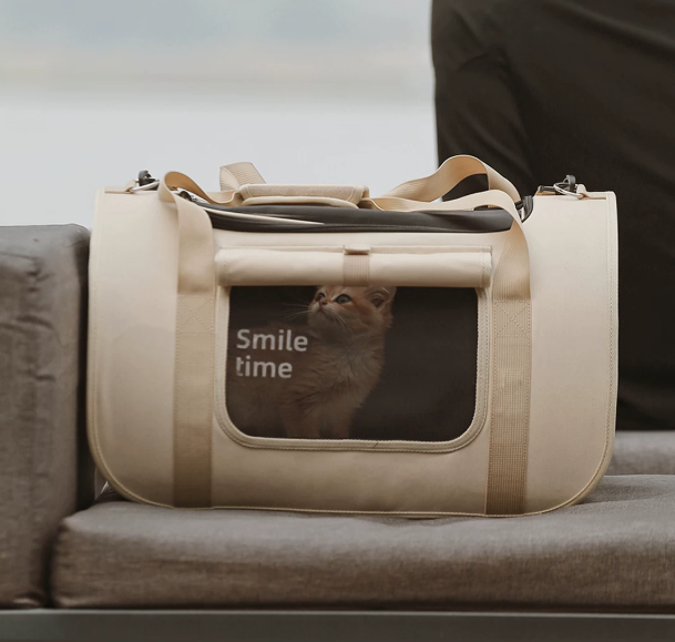 Smile Time Portable Lightweight Pet Carrier Backpack – High-Capacity Bag for Cats and Dogs