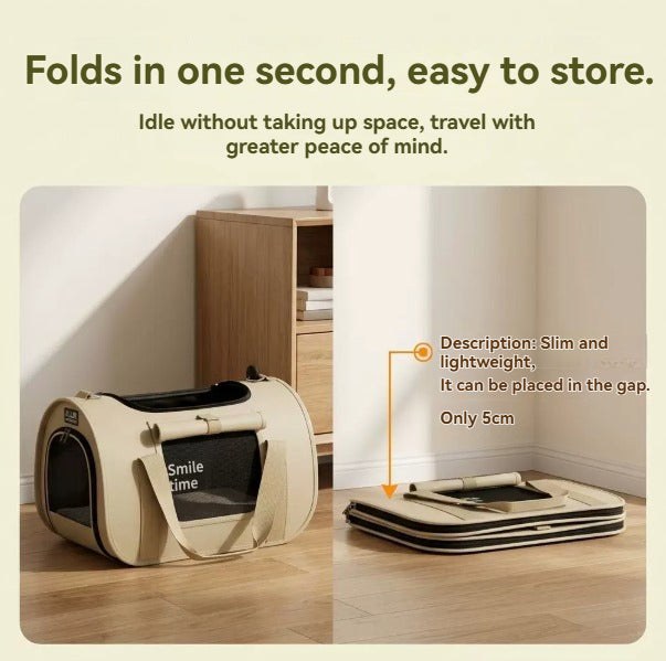 Smile Time Portable Lightweight Pet Carrier Backpack – High-Capacity Bag for Cats and Dogs