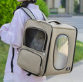 Large-Capacity Double-Decker Pet Trolley Bag – Portable Cat Carrier Backpack with Wheels
