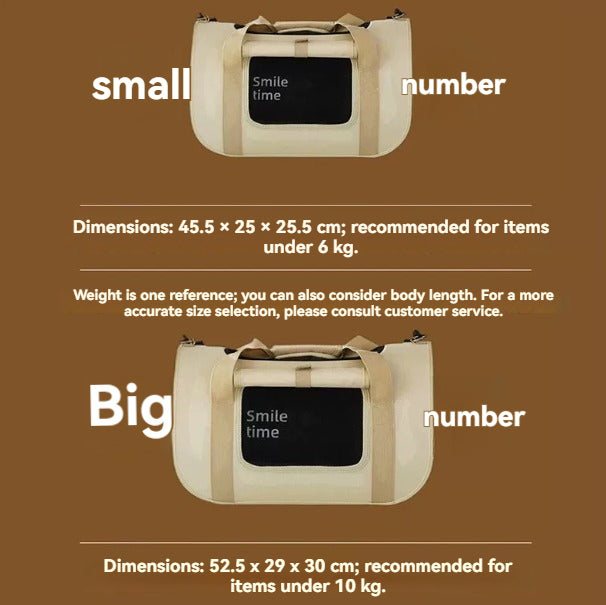 Smile Time Portable Lightweight Pet Carrier Backpack – High-Capacity Bag for Cats and Dogs
