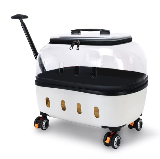 Portable High-Capacity Rolling Pet Carrier for Cats and Small Dogs