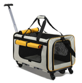 Portable, Large-Capacity Rolling Pet Carrier for Cats and Small Dogs