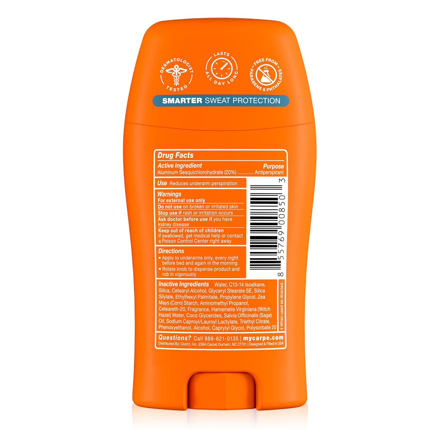 Carpe Underarm Antiperspirant Deodorant for Women and Men - Antiperspirant Deodorant for Stinky, Sweaty Armpits - 100 Hour Sweat & Odor Control - Clinical Strength - Eucalyptus - 2 Pack