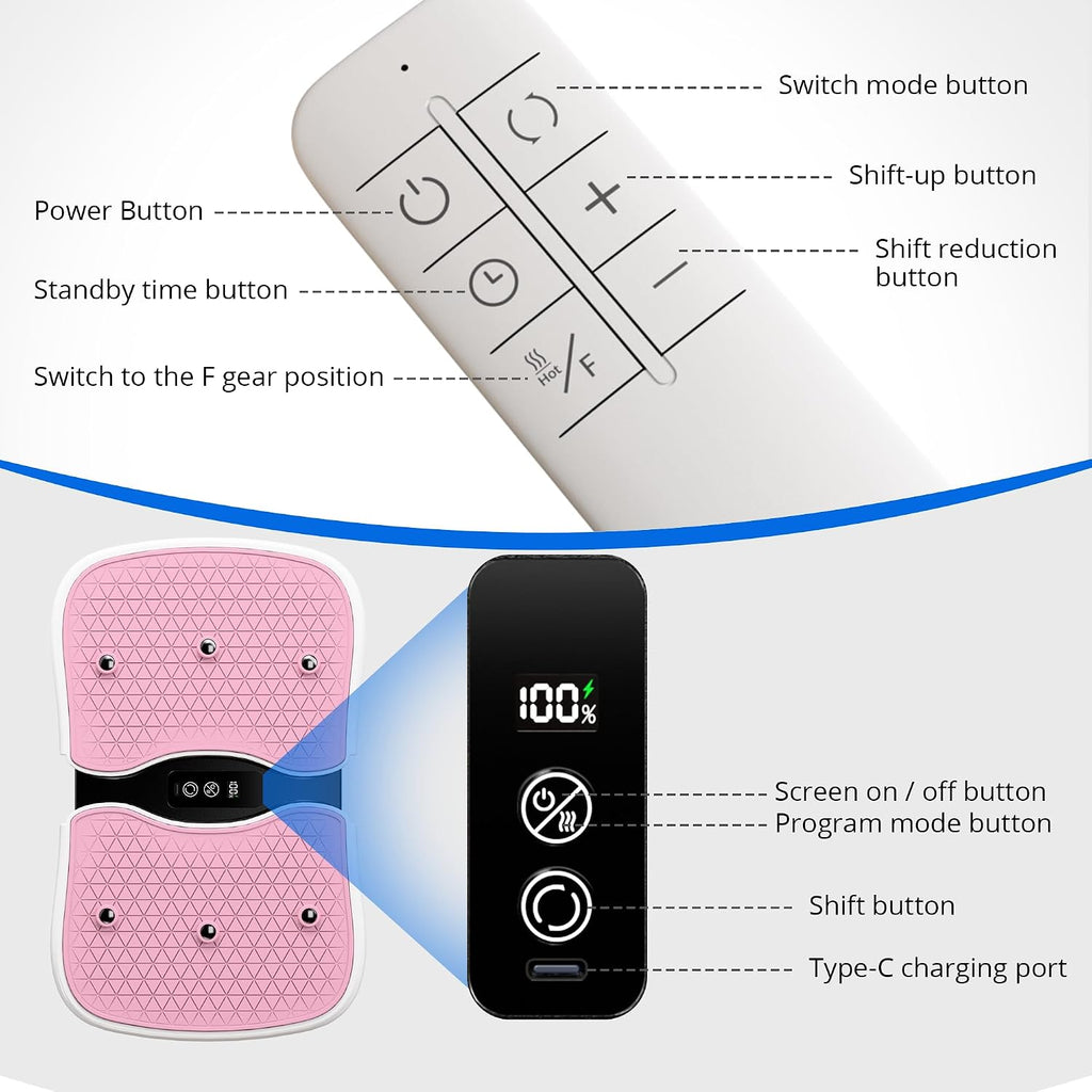 Mini Vibration Plate Machine, Leg Waist Workout Vibrating Plate Portable Quiet Percussion Massager for Legs, Waist, Back, Neck Vibration Massager,Buttocks Muscle Stiffness Relief