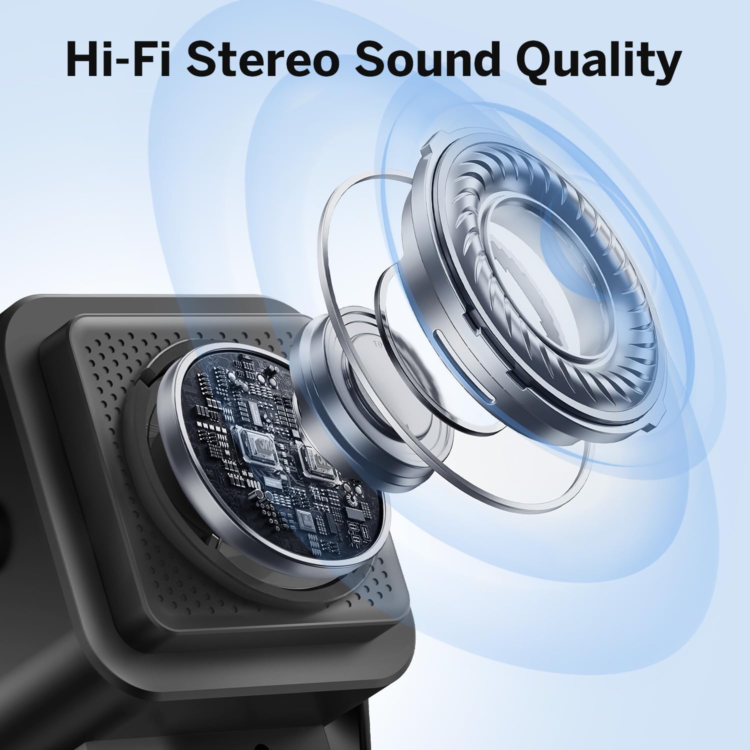 Wireless Induction Speaker 5-in-1 Bluetooth Speaker with Phone Stand,Stereo Sound, 3500mAh Rechargeable, 8 RGB Ambient Light, 360° Adjustable Holder for iPhone/Android/iPad,Gifts for Men Women (Black)