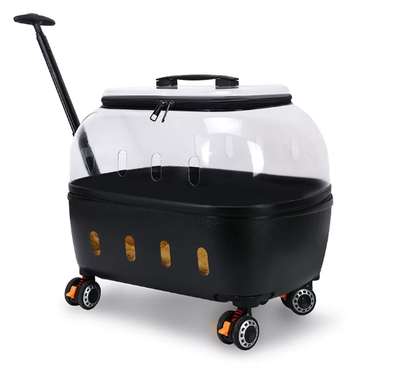 Portable High-Capacity Rolling Pet Carrier for Cats and Small Dogs