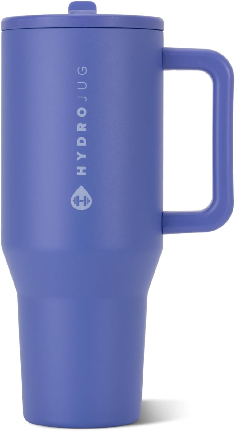 HydroJug Traveler 40oz, Insulated Tumbler with Handle & Straw, Lemon Lime