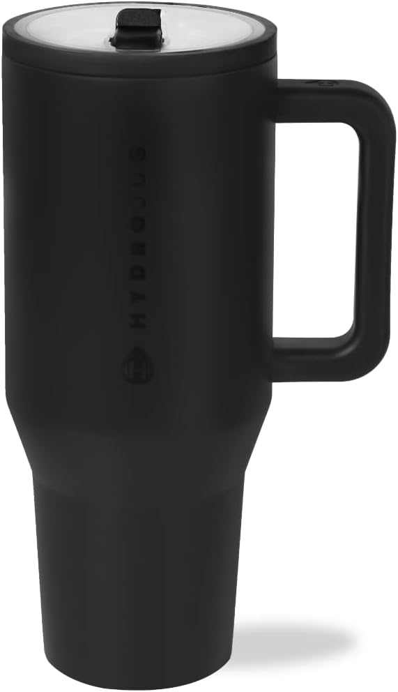 HydroJug Traveler 40oz, Insulated Tumbler with Handle & Straw, Lemon Lime