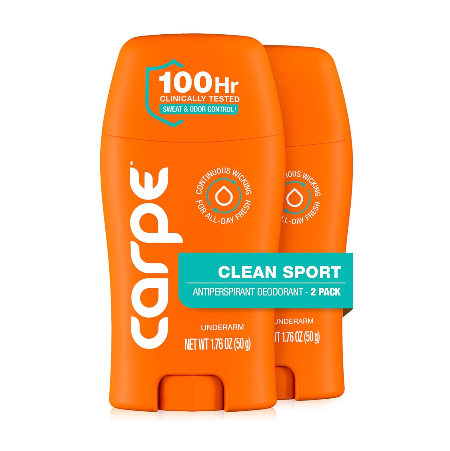 Carpe Underarm Antiperspirant Deodorant for Women and Men - Antiperspirant Deodorant for Stinky, Sweaty Armpits - 100 Hour Sweat & Odor Control - Clinical Strength - Eucalyptus - 2 Pack