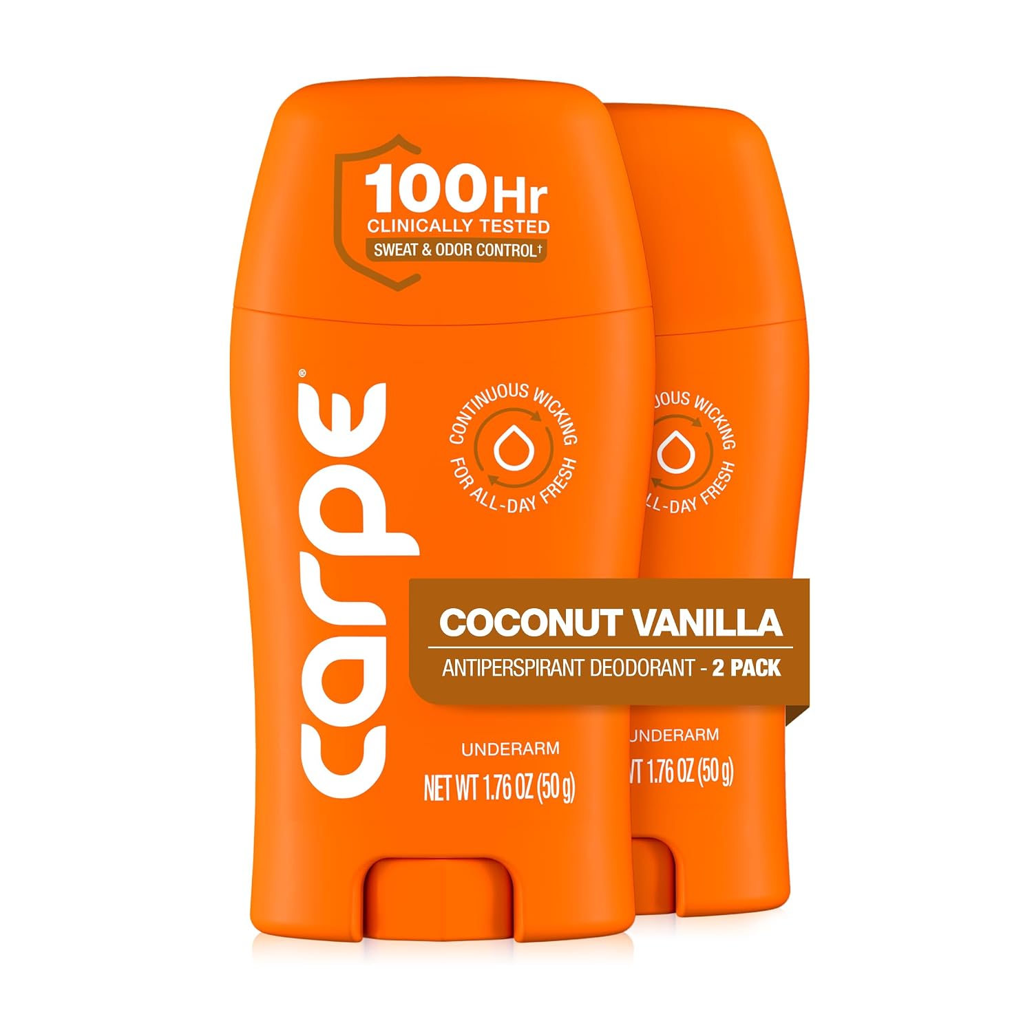 Carpe Underarm Antiperspirant Deodorant for Women and Men - Antiperspirant Deodorant for Stinky, Sweaty Armpits - 100 Hour Sweat & Odor Control - Clinical Strength - Eucalyptus - 2 Pack