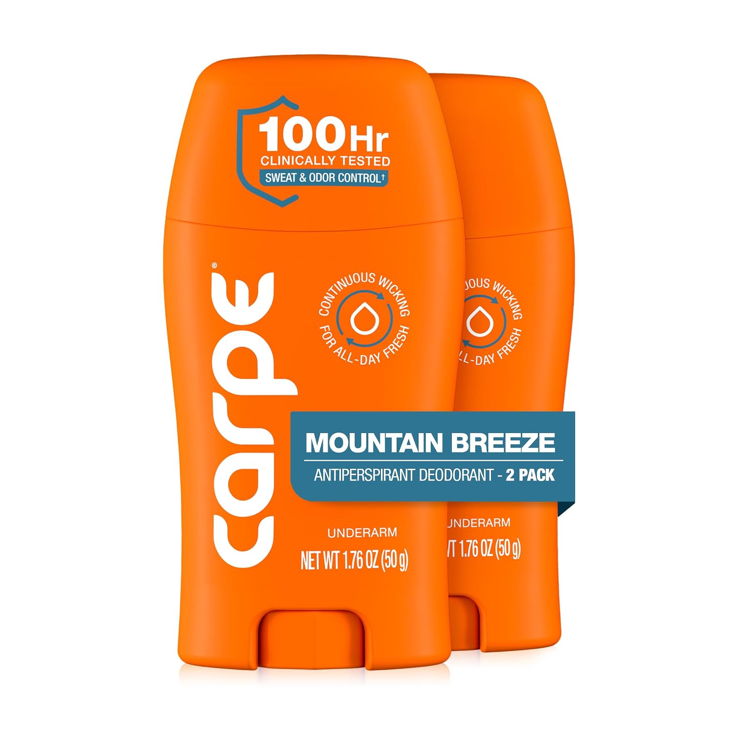 Carpe Underarm Antiperspirant Deodorant for Women and Men - Antiperspirant Deodorant for Stinky, Sweaty Armpits - 100 Hour Sweat & Odor Control - Clinical Strength - Eucalyptus - 2 Pack