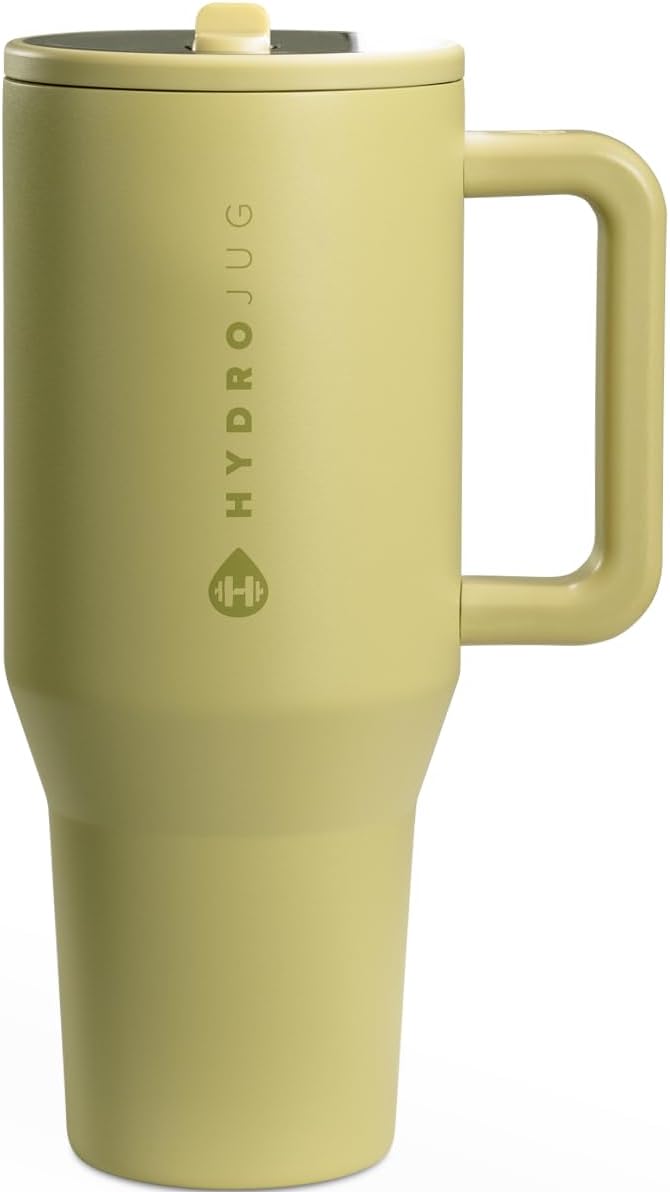 HydroJug Traveler 40oz, Insulated Tumbler with Handle & Straw, Lemon Lime