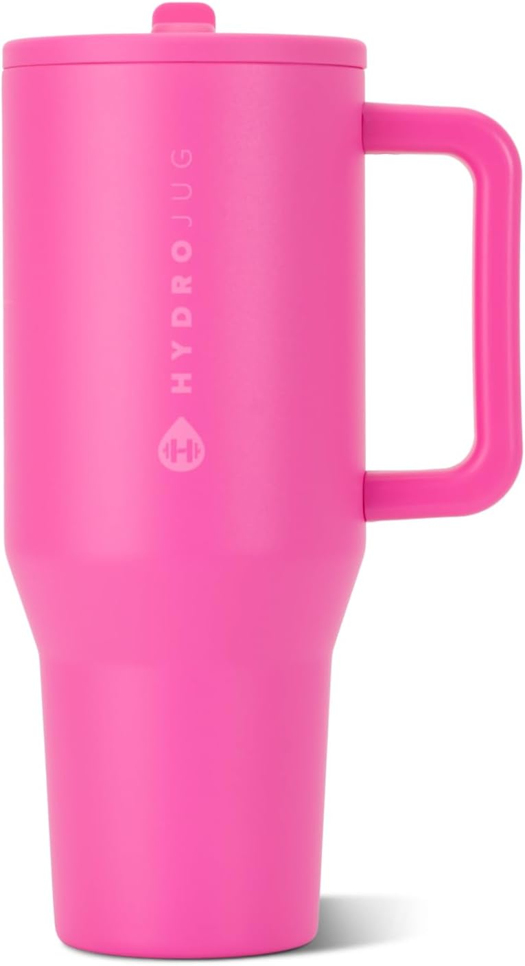 HydroJug Traveler 40oz, Insulated Tumbler with Handle & Straw, Lemon Lime