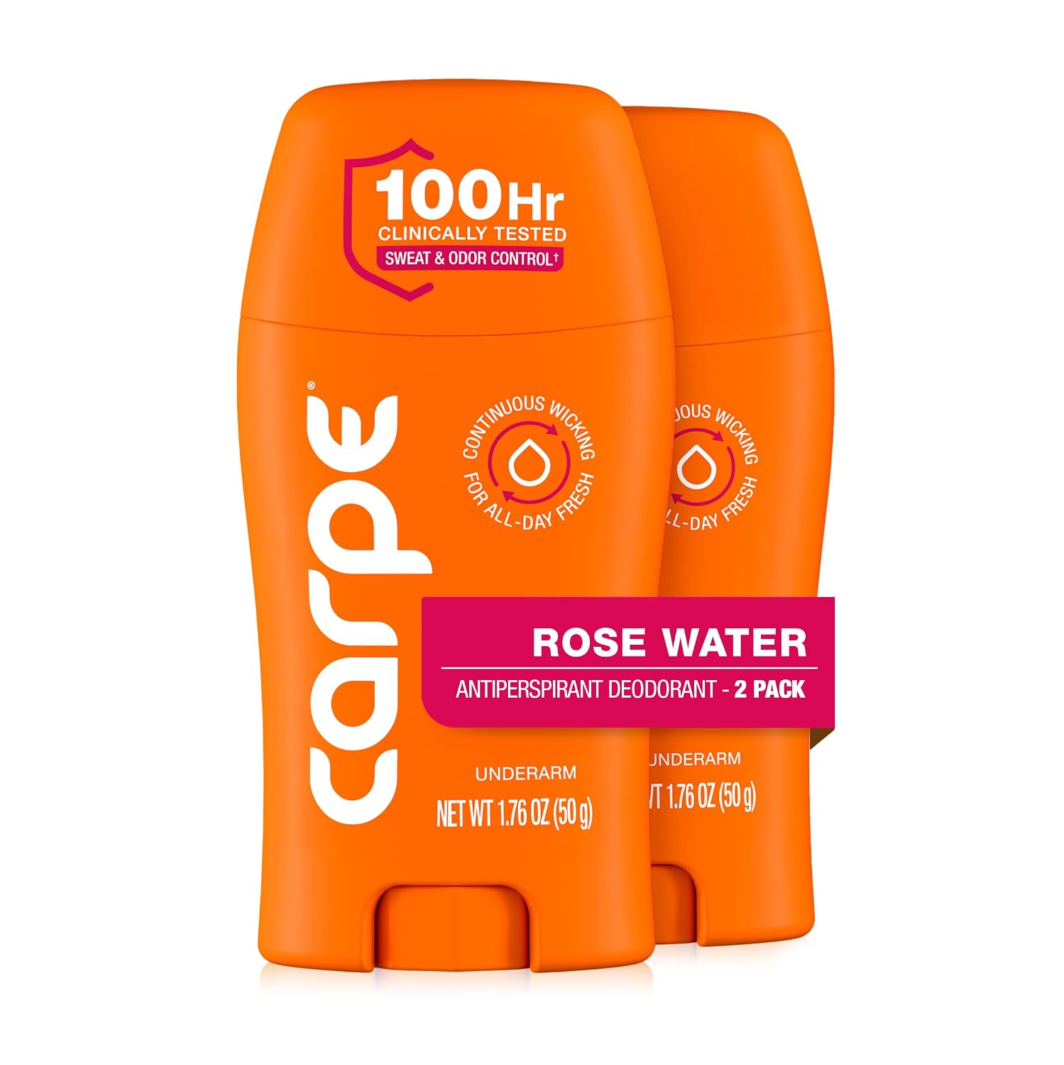 Carpe Underarm Antiperspirant Deodorant for Women and Men - Antiperspirant Deodorant for Stinky, Sweaty Armpits - 100 Hour Sweat & Odor Control - Clinical Strength - Eucalyptus - 2 Pack