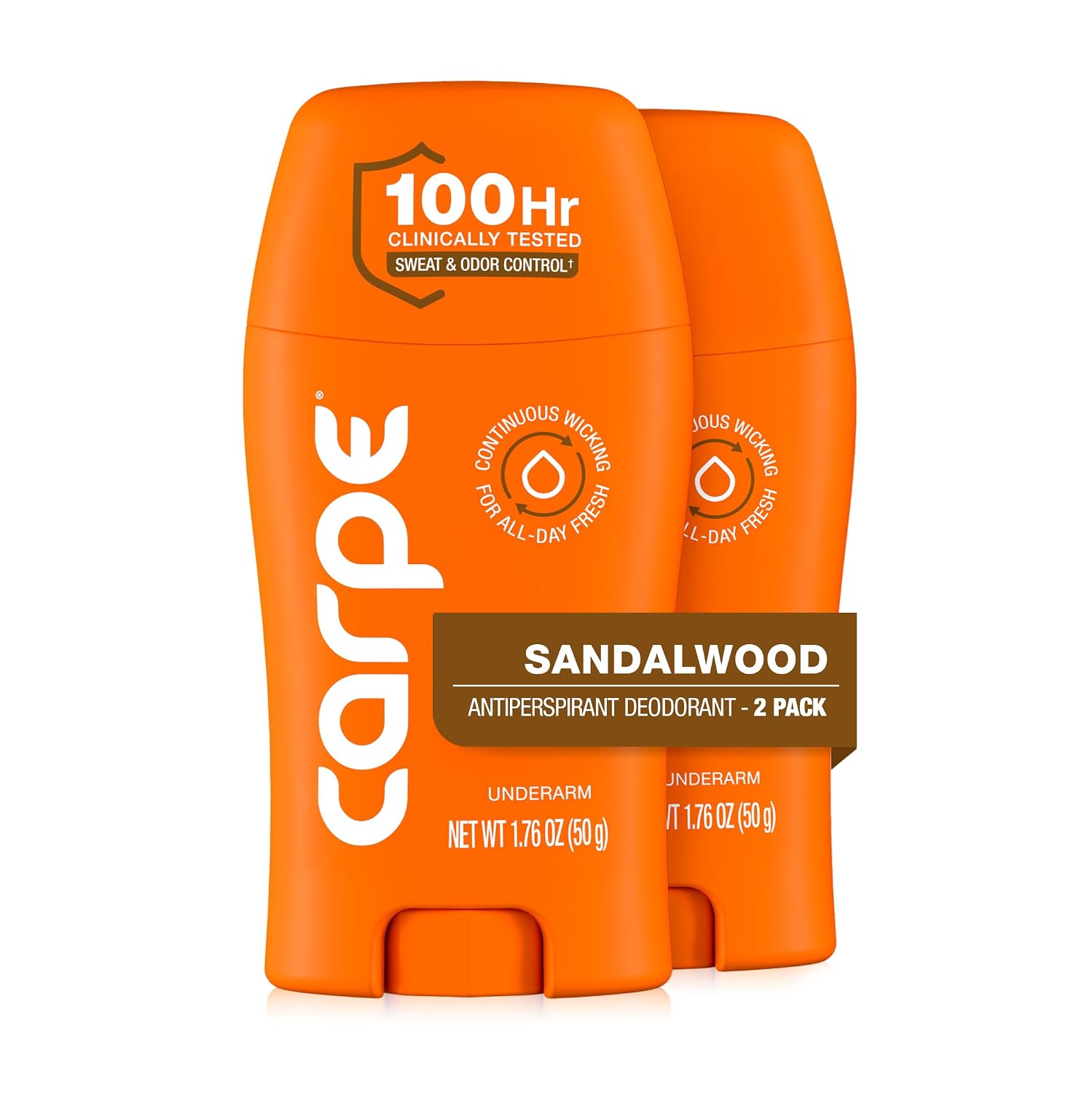 Carpe Underarm Antiperspirant Deodorant for Women and Men - Antiperspirant Deodorant for Stinky, Sweaty Armpits - 100 Hour Sweat & Odor Control - Clinical Strength - Eucalyptus - 2 Pack