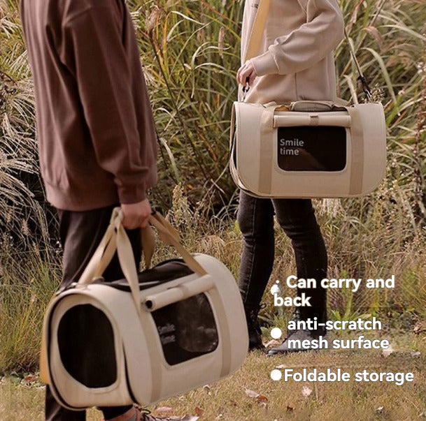 Smile Time Portable Lightweight Pet Carrier Backpack – High-Capacity Bag for Cats and Dogs