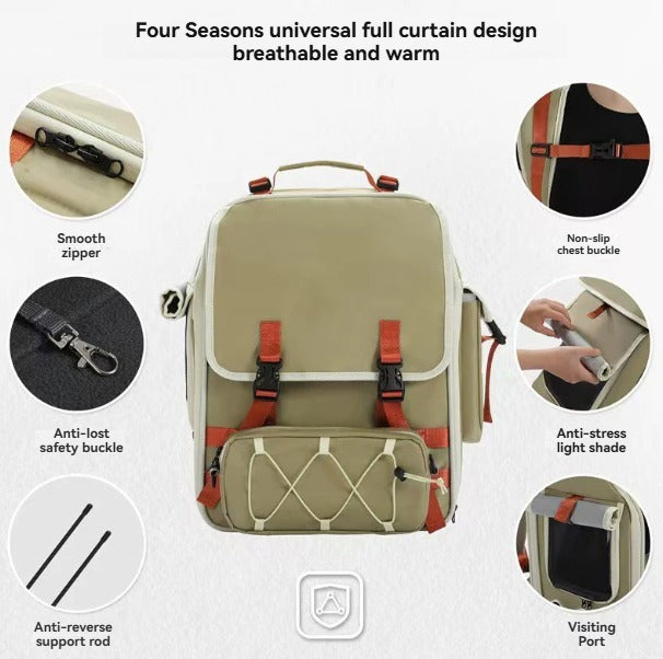 Portable Pet Travel Backpack – Large-Capacity Carrier for Small Dogs and Cats