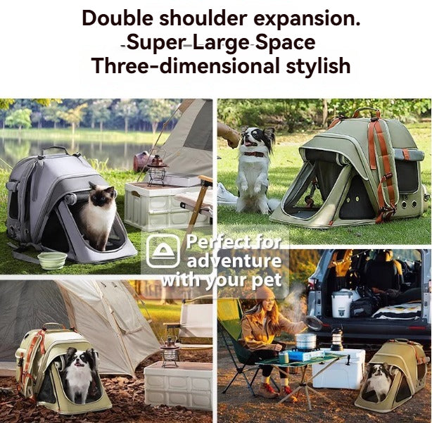 Portable Pet Travel Backpack – Large-Capacity Carrier for Small Dogs and Cats
