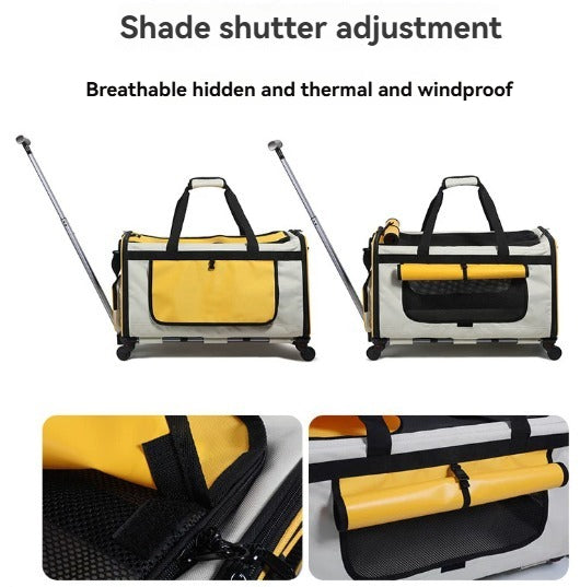 Portable, Large-Capacity Rolling Pet Carrier for Cats and Small Dogs