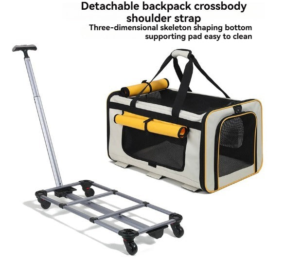 Portable, Large-Capacity Rolling Pet Carrier for Cats and Small Dogs