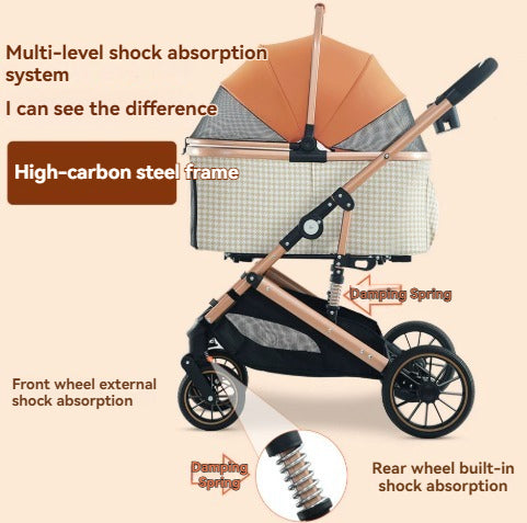 2026 New Model Pet Stroller: One-Click Folding Stroller for Cats and Small-to-Medium Dogs