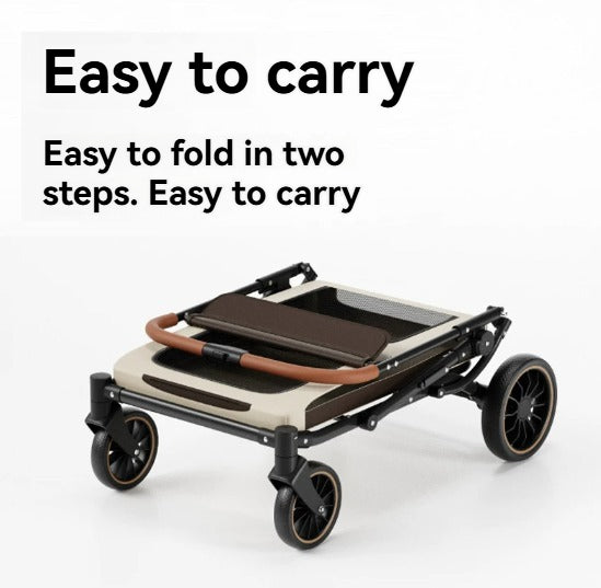Foldable Pet Stroller for Medium to Large Dogs and Cats – Outdoor Pet Carriage