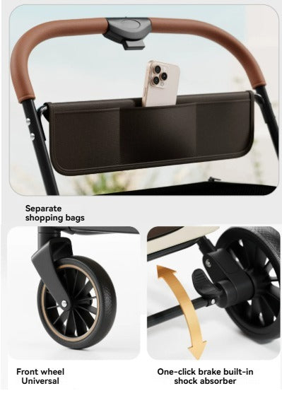 Foldable Pet Stroller for Medium to Large Dogs and Cats – Outdoor Pet Carriage