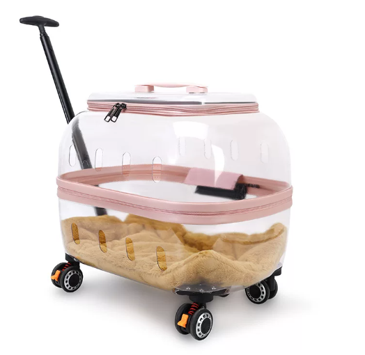 Portable High-Capacity Rolling Pet Carrier for Cats and Small Dogs