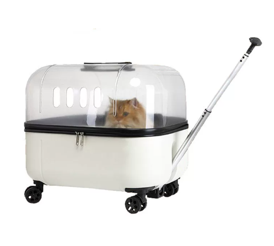 Portable High-Capacity Rolling Pet Carrier for Cats and Small Dogs