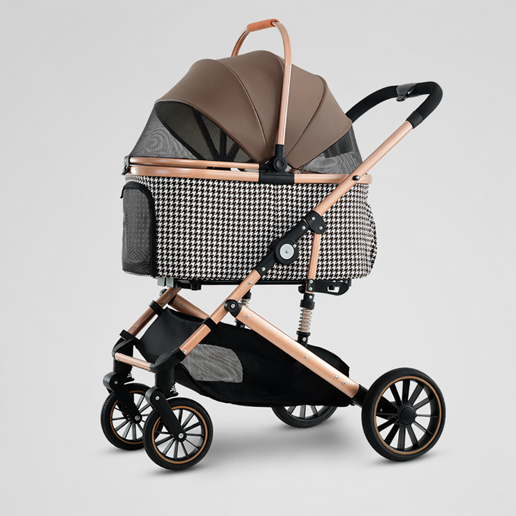 2026 New Model Pet Stroller: One-Click Folding Stroller for Cats and Small-to-Medium Dogs